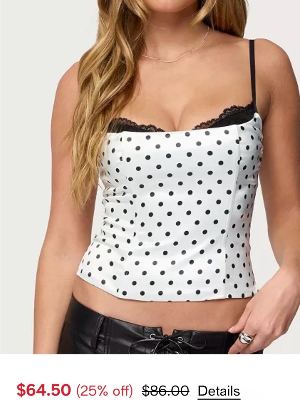 EDIKTED Polka Dot Layered Lacey Bra Corset
